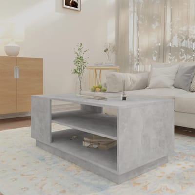 vidaXL - Salontafel - 102x55x43 - cm - bewerkt - hout - betongrijs