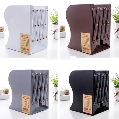 Verstelbare metalen boeksteunen voor boeken, kantoororganisatie en schoolbibliotheken - Zwart 15 * 10 * 19cm