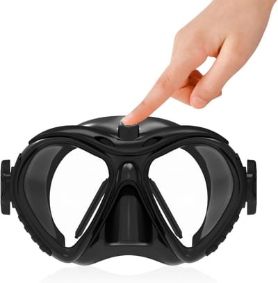 Duikmasker voor volwassenen met mechanische wisselfunctie - Anti-condensatie duikbril met neusbeschermer - Verstelbare nylon band - Gehard glas - Zacht siliconen frame - Zwemmen, snorkelen en vrije duiken - Zwart