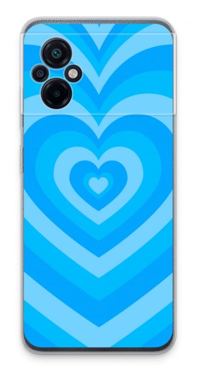 Case Company® - Hoesje geschikt voor Xiaomi Poco M5 hoesje - Hart Blauw - Soft Cover Telefoonhoesje - Bescherming aan alle Kanten en Schermrand