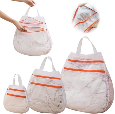 Cosensi- Waszak - Set van 3 - Polyester - Antislip - Waszakken voor wasgoed - Bescherming voor kleding - Afmetingen: 30x30/40x40/50x50 cm - Wasnet