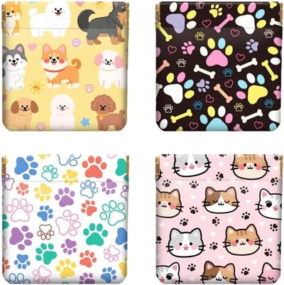 4 Stuks Knijp Coin Purse voor Huisdieren, Schattige Katten en Honden, Ideaal voor Sleutels en Muntjes