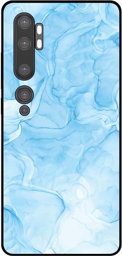Smartphonica Telefoonhoesje Geschikt voor Xiaomi Mi Note 10 / 10 Pro met marmer opdruk - TPU backcover case marble design - Lichtblauw geschikt voor Xiaomi Mi Note 10;Xiaomi Mi Note 10 Pro