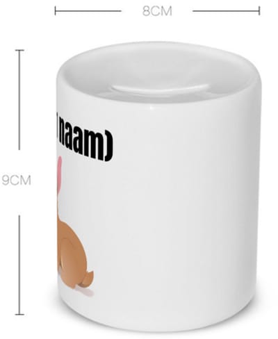 Akyol - konijn met eigen naam Spaarpot - Konijn - konijnen liefhebbers - iemand die houdt van konijnen - verjaardag - cadeau - kado - 350 ML inhoud