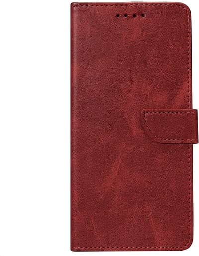Rixus Bookcase For Apple iPhone 16 Pro Max Dark Red