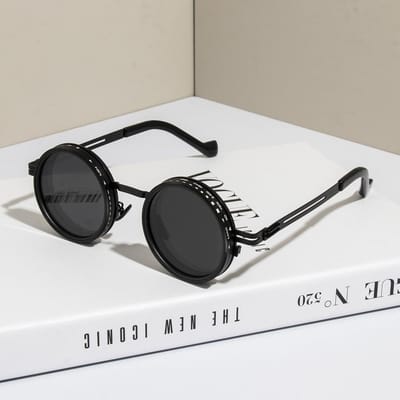 Lunettes de soleil stylées réglables Lunettes de soleil à gradation de vitesse ND9 pour hommes Lunettes à filtre Nd Lunettes de pêche circulaires Conduite Lunettes de soleil UV400 white