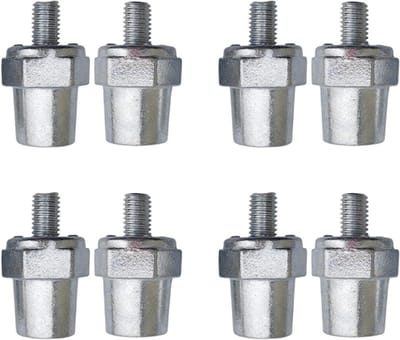 Accupool Verhogers - Batterij Connectoren - Accu Aansluiten - Zij- naar Bovenpool - 8 mm - Zilver