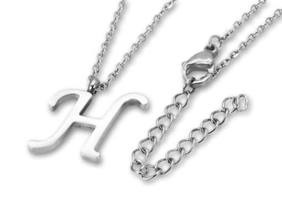 Amanto Ketting Letter H - 316L Staal PVD - Horoscoop - 17x16mm - 50cm