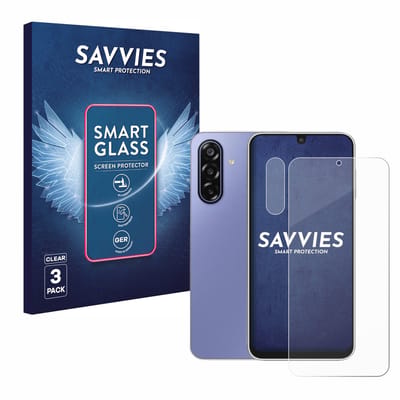 3 Stuks Savvies Screenprotector - geschikt voor Samsung Galaxy F17 5G (Voor+Camera) - beschermfolie glas transparant