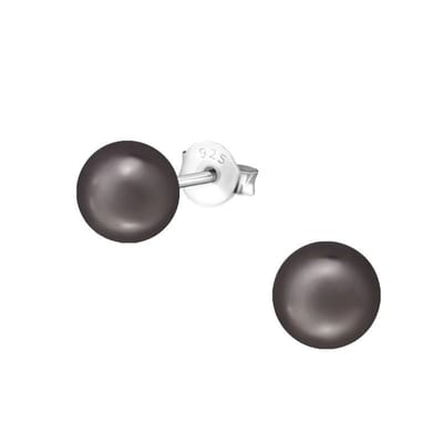 Aramat Jewels | Oorbellen | Zilveren Parel Oorbellen - Tijdloze Elegantie | 4mm / Licht Oranje | | | Zilver | Kinderen, Volwassenen | Verkleurd niet