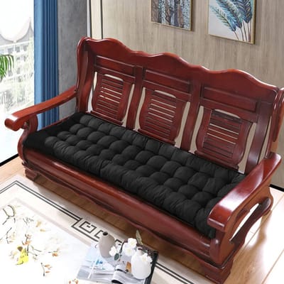 Bankkussen Buiten - Zitkussen Tuin - Comfortabel Ontspannen - Extra Dikke Vulling - 160x55cm - Zwart