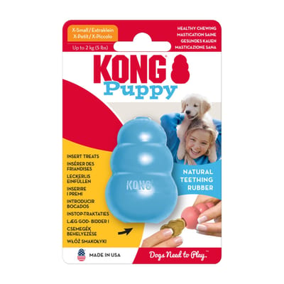 KONG Maat XS Blauw Rubberen Puppyspeelgoed