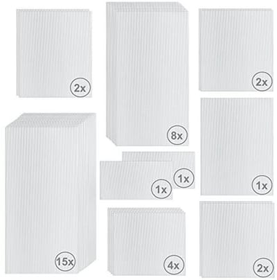 36-delige holle kamerplaten set - 6 mm polycarbonaat reserveplaten voor tuin en broeikas