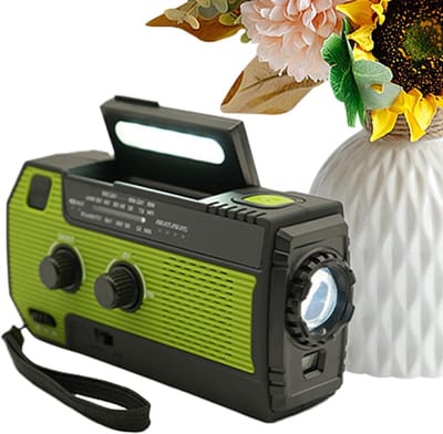 Draagbare Radio - Zonne-radio Luidspreker - Buitenactiviteiten Noodsituaties - Ingebouwde Zaklamp SOS - 5000 mAh Batterij - Groen