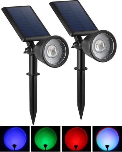 Led-zonnelamp voor buiten tuinspot op zonne-energie IP65 waterdicht kleurrijk met grondpen - tuinverlichting tuinverlichting op zonneenergie