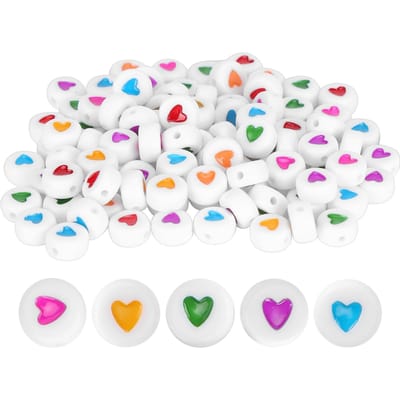 100 stuks Acryl Kralen Kleurrijke Hart Hanger Armband Ketting DIY Sieraden Accessoires