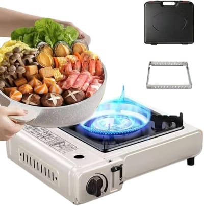Kampeerkooktoestel - Cassettebrander Buiten - Outdoor Koken - Precisie Temperatuurregeling - 34x26x8.5 cm - Zwart