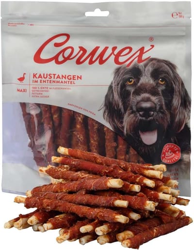 Honden Snacks - Kauwstaven Eend - Gevoelige Honden - Graanvrij Recept - 500 Gram Maxi