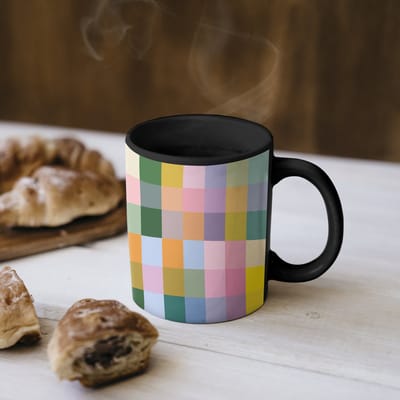 Magische Mok - Foto op Warmte Mokken - Koffiemok - Blokken - Vierkant - Patroon - Gekleurd - Magic Mok - Beker - 350 ML - Theemok