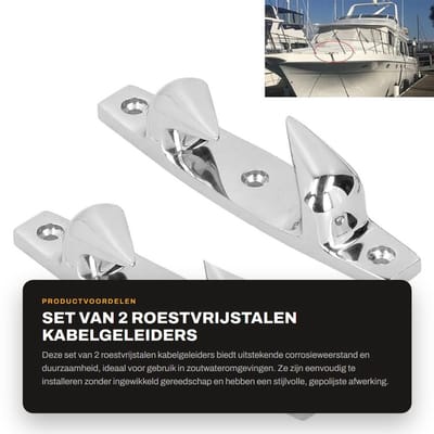 Dailygoods - Set van 2 Roestvrijstalen Kabelgeleiders voor Schepen en Jachten