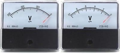 Analoge Voltmeter - Stroommeter Meter - Circuit Testen - Directe Toegang - 70 mm x 60 mm - Wit
