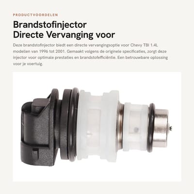 Dailygoods- Brandstofinjector Direct Vervanging - Stabiele Injectie - Verbeterde Brandstofefficiëntie - Vervangingsonderdeel - OE-nummers FJ10580/17113277/817447/17111979 - Geschikt voor Chevy TBI 1.4L 1996-2001 - Injector