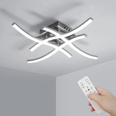 Dimbare LED-plafondlamp, moderne 24W plafondlamp met instelbare kleur en helderheid met afstandsbediening, dimbare plafondlamp van 2700K tot 6000K voor slaapkamer, woonkamer, keuken, kinderkamer