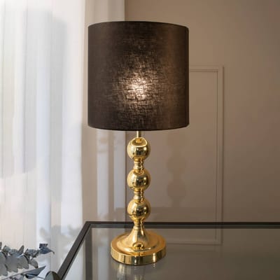 Markslöjd Tafellamp Octo met stoffen kap, messing/zwart
