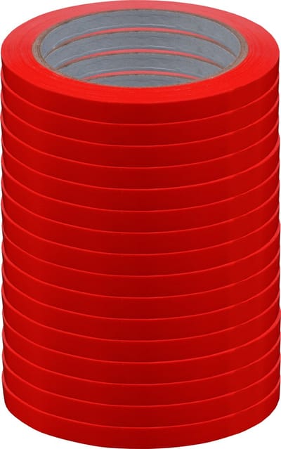 16 rollen Zakkensluiter tape - PVC tape - Sluittape - Sluitplakband - Rood 16 stuks - 9mm x 66 meter - DULA