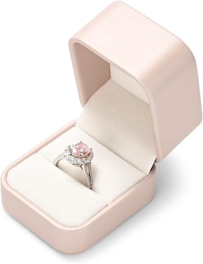 ring, opbergdoos, ringdoos, juwelenopberging, sieraden, cadeauverpakking voor bruiloft, verloving, huwelijk, Valentijnsdag (roze)