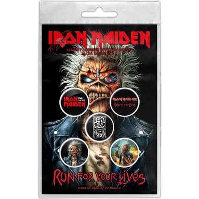 Iron Maiden Run For Your Lives Unisex Badge - meerkleurig - Standard