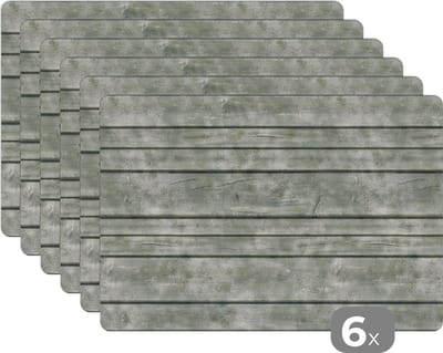 Placemat - Vintage - Hout - Patronen - Plank - 45x30 cm - 6 stuks - Hittebestendig - Anti-Slip - Onderlegger - Afneembaar