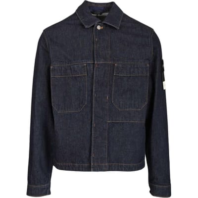 Stone Island FW25 Denim Research Series Effen Kleur Enkele Rij Knopen Lange Mouwen Denim Jas Heren jassen K2S15Q100027S00J7-VJ201 M black