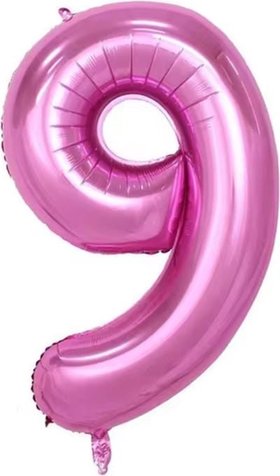 Scoby - Cijerballon - Folieballon - XL 100cm - Fuchsia - Cijfer 9