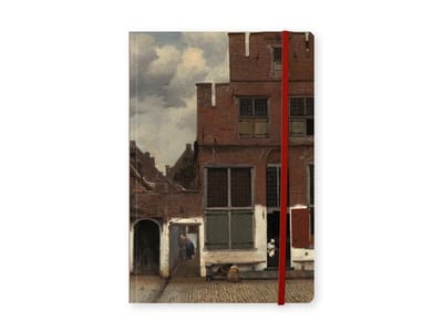 Lanzfeld Vermeer - Kunst Notitieboek A5 - Gelinieerd - Het Straatje van Vermeer Delft - 80 Pagina's - Softcover