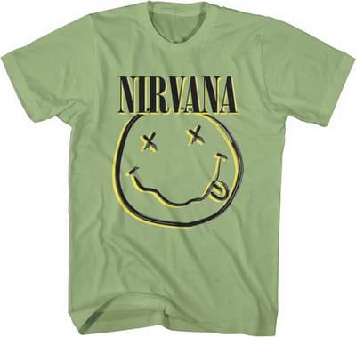 Nirvana - Inverse Happy Face Heren T-shirt - S - Groen