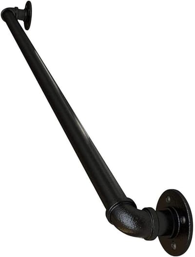 Metalen Leuning - Trapleuning Set - Veiligheid Binnen - Industrieel Ontwerp - 80 cm - Zwart