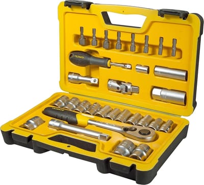 Steeksleutelset 30-TLG 1/2 inch satijnen afwerking metrisch - Stanley STHT0-73929