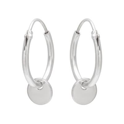 Zilveren oorringen met hanger – Oorbellen met rondje - 925 zilver
