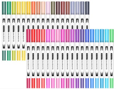 Woodley Dubbelzijdige Stiften Voor Volwassenen en Kinderen - Set 36 Stuks - Twinmarkers - Markeerstiften - Brushpennen - Alcohol Markers