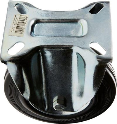 PROTEMPO bokwiel, staal met geschroefde wielas, metalen wiel en rubber band,  Ø 125mm