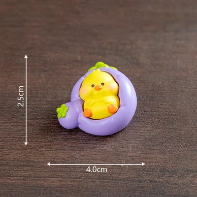 Poupées d'Animaux Mignons de Fruits Mignons Petits Animaux Micro Paysage Décorations DIY Accessoires Sac Surprise Petites Décorations de Voiture violet
