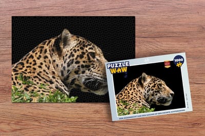 Puzzel Jaguar - Zwart - Planten - Legpuzzel - Puzzel 1000 stukjes volwassenen