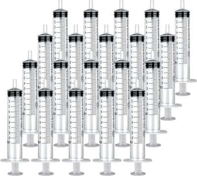 20 Stuks Plastic Spuiten - 10ml Apart Verpakt, Duurzame Colostrum Spuiten, Veelzijdige Doseerspuiten voor Tuin en Dierverzorging, Herbruikbare Vloeistof Meetspuiten