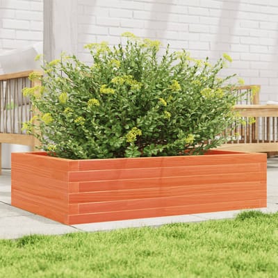 vidaXL - Plantenbak - 90x60x23 - cm - massief - grenenhout - wasbruin
