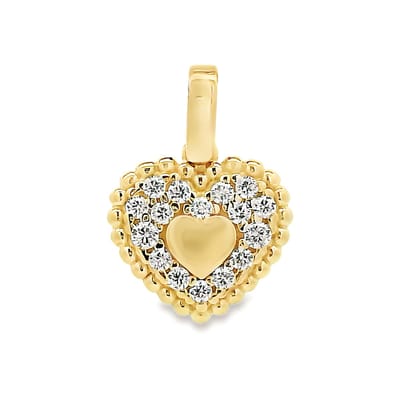 Juwelier Zwartevalk - 14 karaat gouden hart hanger - 14.305