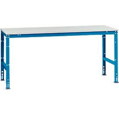 Manuflex werktafel UNIVERSAL Standaard, 2000 x 1000 mm, kunststof lichtgrijs, lichtblauw