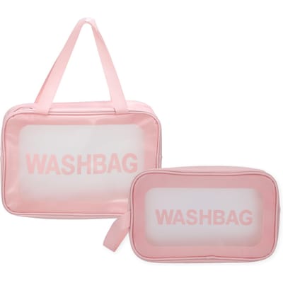 Doorzichtige Make-uptas Ademend Lichtgewicht Draagbaar Transparante Cosmetische Washbag voor Vrouwen Meisje Groot white