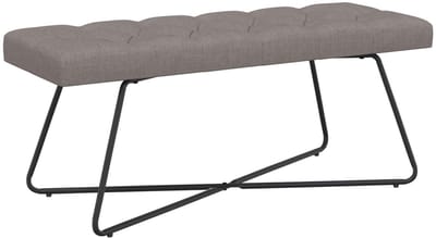 vidaXL - Bank - met - knopen - tufting - Taupe - 110 - x - 40 - x - 46 - cm - Stof