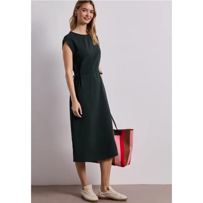 Midi-jurk met boothals
